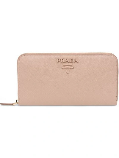 Shop Prada Continental Wallet In Pink