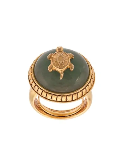 Shop Oscar De La Renta Stone Embellished Ring In Green