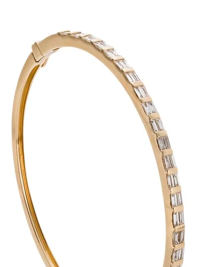 Shop Shay Essential Single Row Baguette Bangle In Metallic