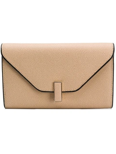 Shop Valextra Iside Envelope Shaped Wallet In Neutrals