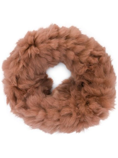 Shop Yves Salomon Knit Collar Snood - Pink