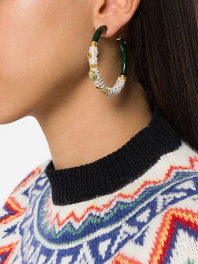 Shop Gas Bijoux Comporta Hoop Earrings - Green