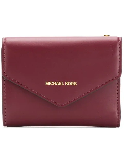 Shop Michael Michael Kors Envelope Wallet In Red