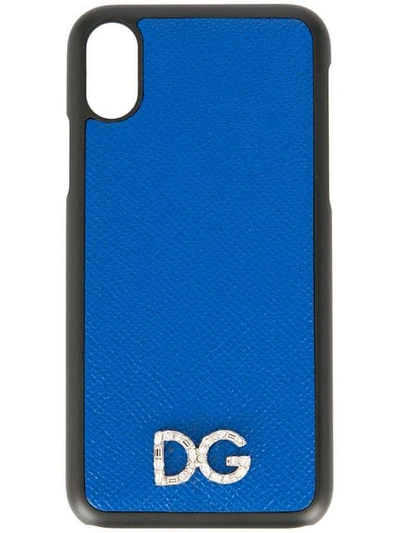 Shop Dolce & Gabbana Logo Iphone X Case In Blue