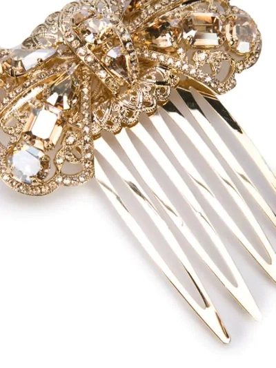 Shop Dolce & Gabbana Crystal-embellished Hair Comb In Gold