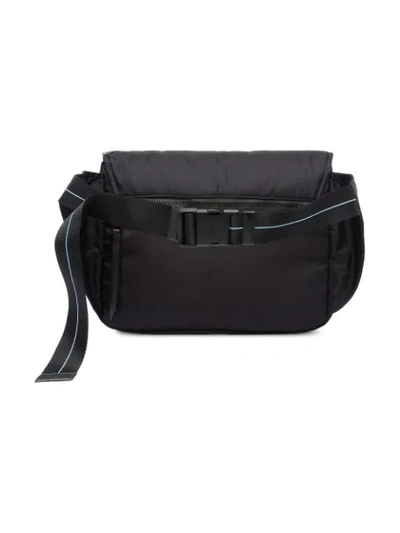 Shop Prada Padded Logo Belt Bag In Black