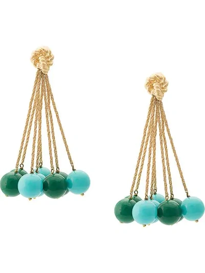 Shop Aurelie Bidermann Ball Charm Earrings In Blue