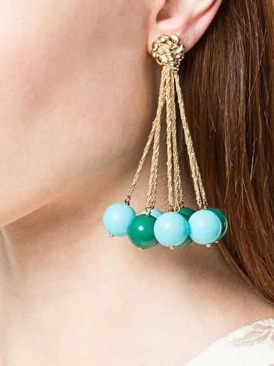 Shop Aurelie Bidermann Ball Charm Earrings In Blue