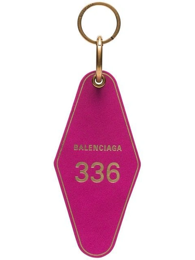 Shop Balenciaga Hot Pink Diamond Shaped Keyring