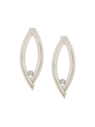 Shop Charlotte Valkeniers Eclipse Stud Earrings In Silver