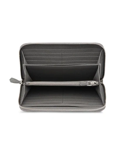 Shop Prada Leather Wallet In Grey