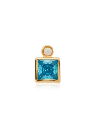 Blue Bling gold plated crystal stud