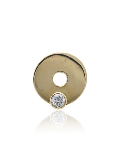 Shop Foundrae 18k Yellow Gold And Diamond Charm Disc In Metallic