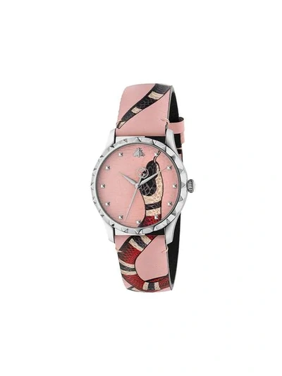 Shop Gucci Le Marché Des Merveilles Watch, 38mm In Pink