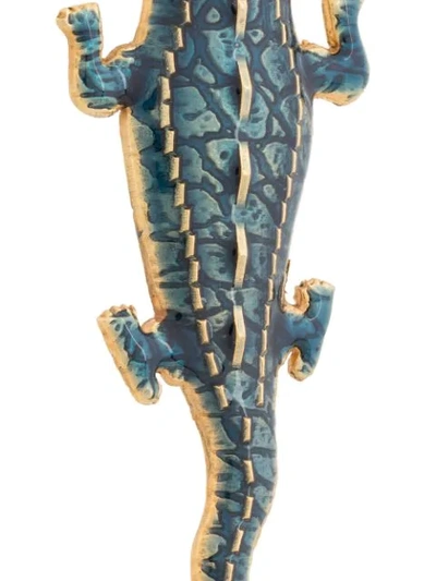 Shop Lako Bukia X Natia Khutsishvili Natia X Lako Large Crocodile Earrings In Blue