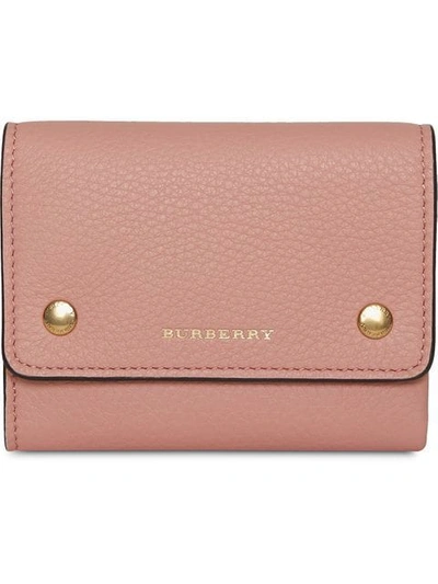 Shop Burberry Small Leather Folding Wallet In Pink