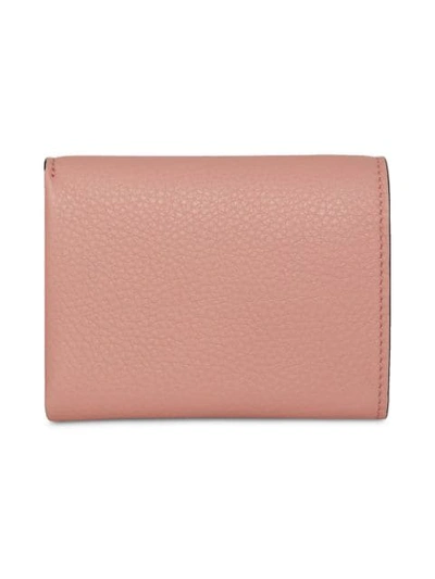 Shop Burberry Small Leather Folding Wallet In Pink