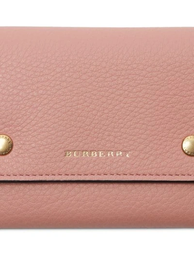 Shop Burberry Small Leather Folding Wallet In Pink