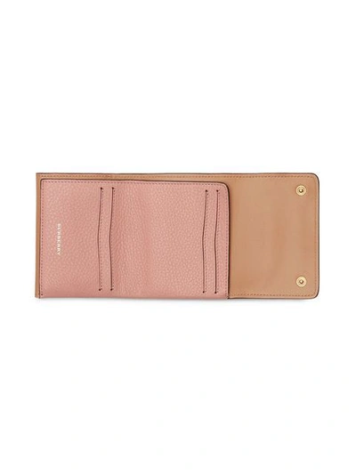Shop Burberry Small Leather Folding Wallet In Pink