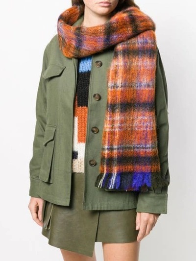 Shop Marni Striped Scarf  In Chr17 Carrot