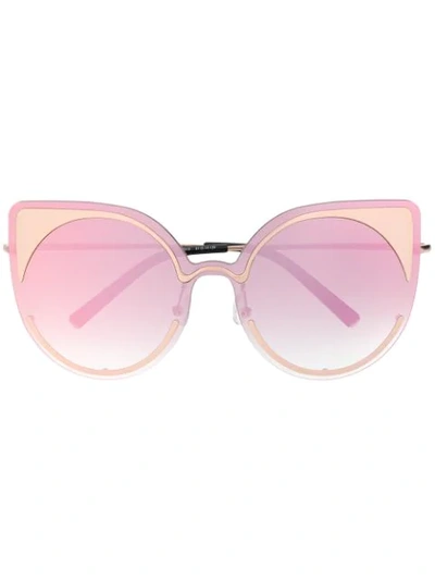 Shop Matthew Williamson Contrast Oversized Sunglasses In Gold