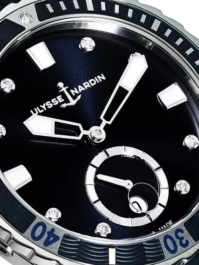 Shop Ulysse Nardin Lady Diver Manufacture 40mm In Blue With Diamonds