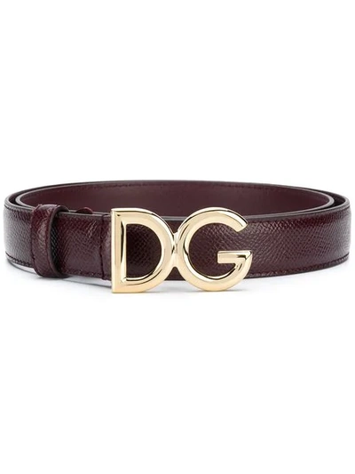 Shop Dolce & Gabbana Dg Logo Belt In Red