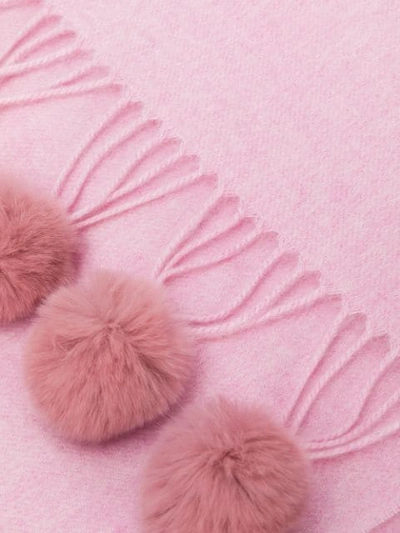 Shop N•peal Pompom Detail Scarf In Pink