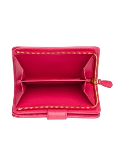 Shop Prada Medium Saffiano Leather Wallet In Pink