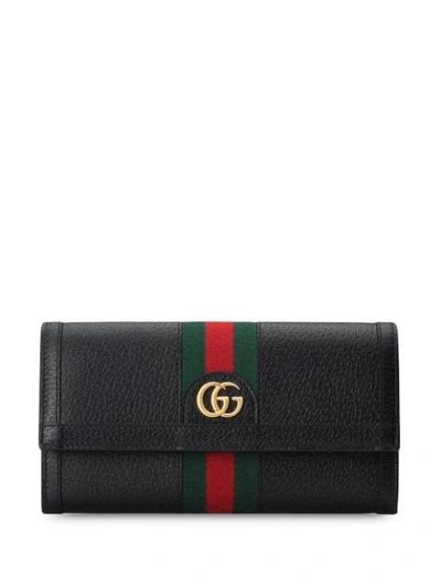 GUCCI OPHIDIA GG长款钱包 - 黑色
