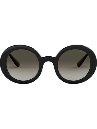 Shop Miu Miu Oversized Round-frame Sunglasses In Black