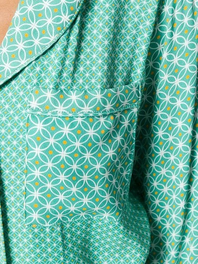 Shop Stine Goya Geometric Pattern Belted Jumpsuit In Green