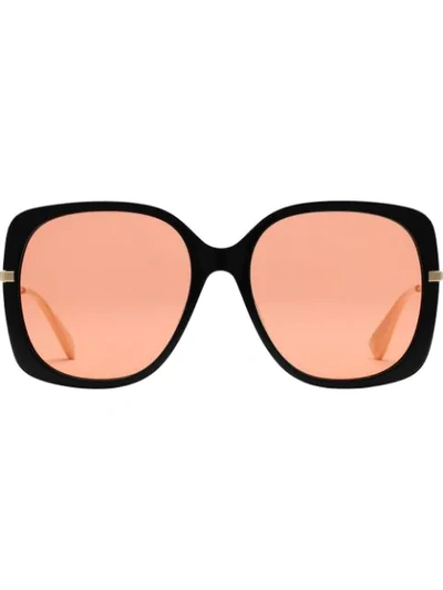 Shop Gucci Eckige Sonnenbrille In Orange