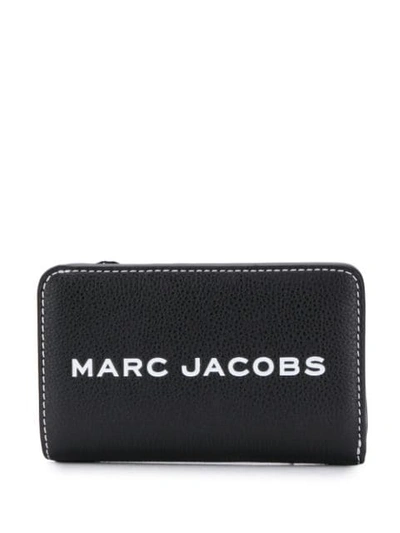 Shop Marc Jacobs The Textured Tag Compact Mini Wallet In Black