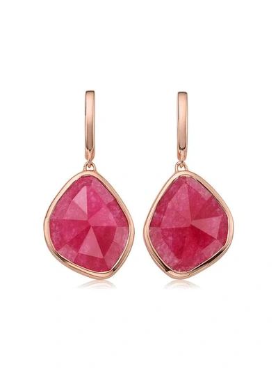 Shop Monica Vinader Siren Large Nugget Pink Quartz Earrings