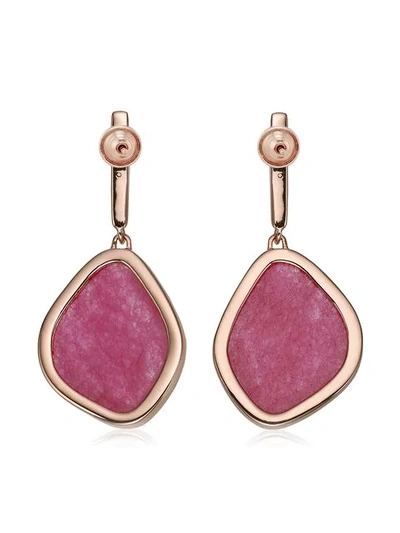 Shop Monica Vinader Siren Large Nugget Pink Quartz Earrings