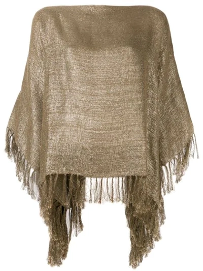 Shop Brunello Cucinelli Metallic-poncho - Gold