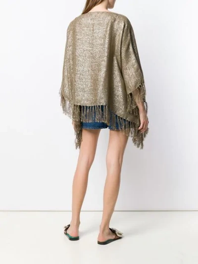 Shop Brunello Cucinelli Metallic-poncho - Gold