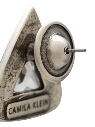 Shop Camila Klein Enamel Stud Earrings In Silver
