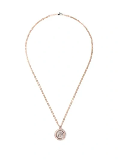 Shop Chopard 18kt Rose Gold Happy Spirit Pendant Diamond Necklace