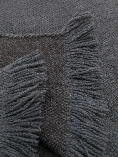 Pre-owned Hermes  Fringed Scarf In Grey