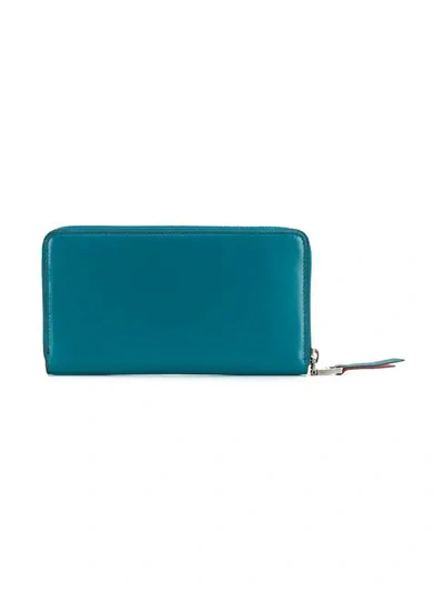 Shop Givenchy 4g Zipped Wallet In Blue