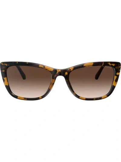 Shop Coach Logo Chain Sunglasses In Brown