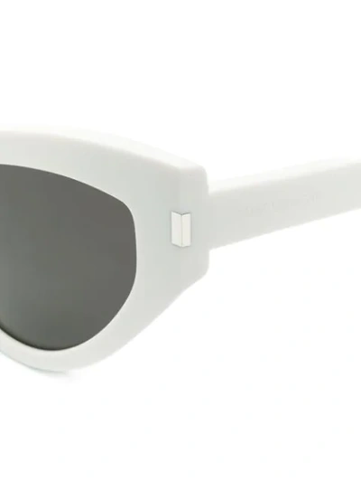 Shop Saint Laurent New Wave Lily Sunglasses In White