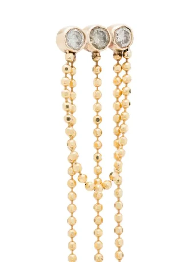 Shop Xiao Wang 14kt Yellow Gold Elements Diamond Chain-drop Earrings In Metallic