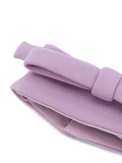 Shop Miu Miu Oversized Bow Tie In Purple