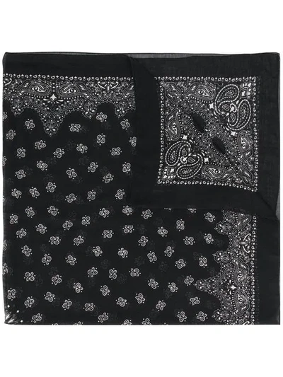 Shop Saint Laurent Large Bandana-print Scarf In Black