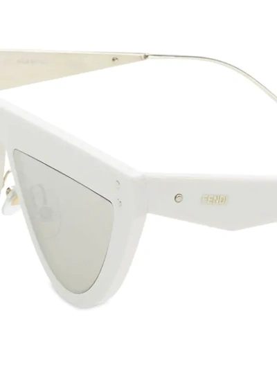 Shop Fendi Defender Sunglasses In White