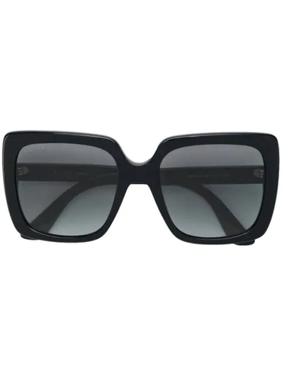 Shop Gucci Mass Large Square Sunglasses In Black