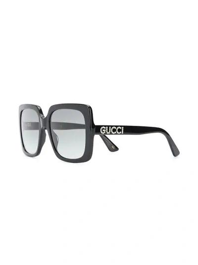 Shop Gucci Mass Large Square Sunglasses In Black